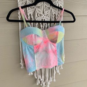 Rainbow Tie-die crop top